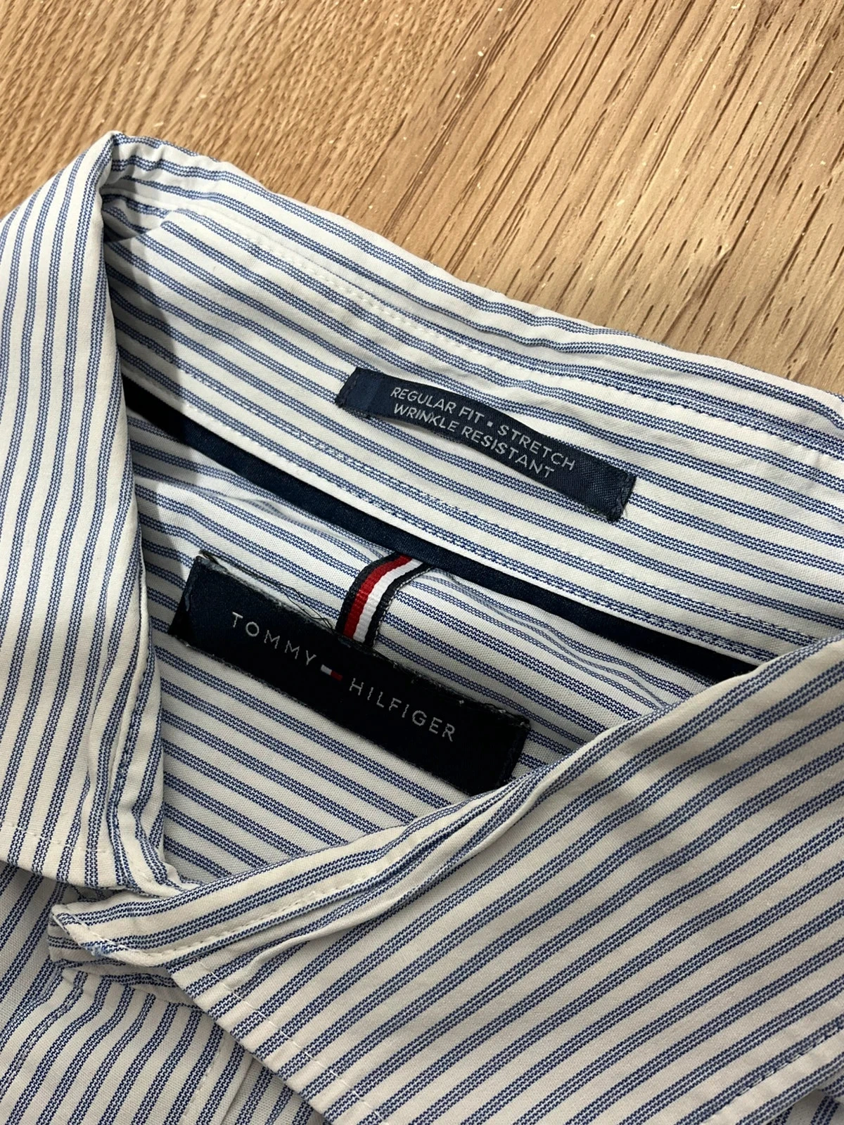 Chemise Tommy Hilfiger Regular Fit XL Chic Rayée Bleu Blanc – photo 5